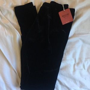 Black velvet leggings
